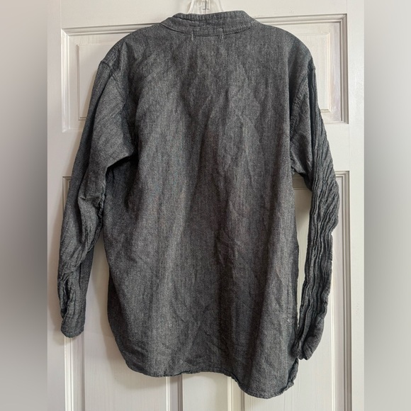 EzHippie Tunic Gray Cotton Pockets 1/4 Button Bohemian hippie Beach Coastal - Picture 10 of 13